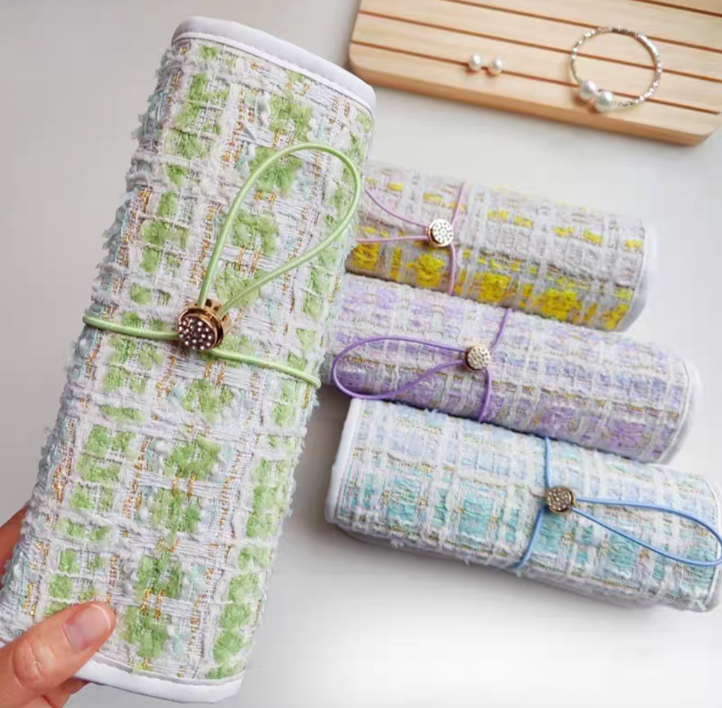 Tweed Roll jewelry Storage Bag
