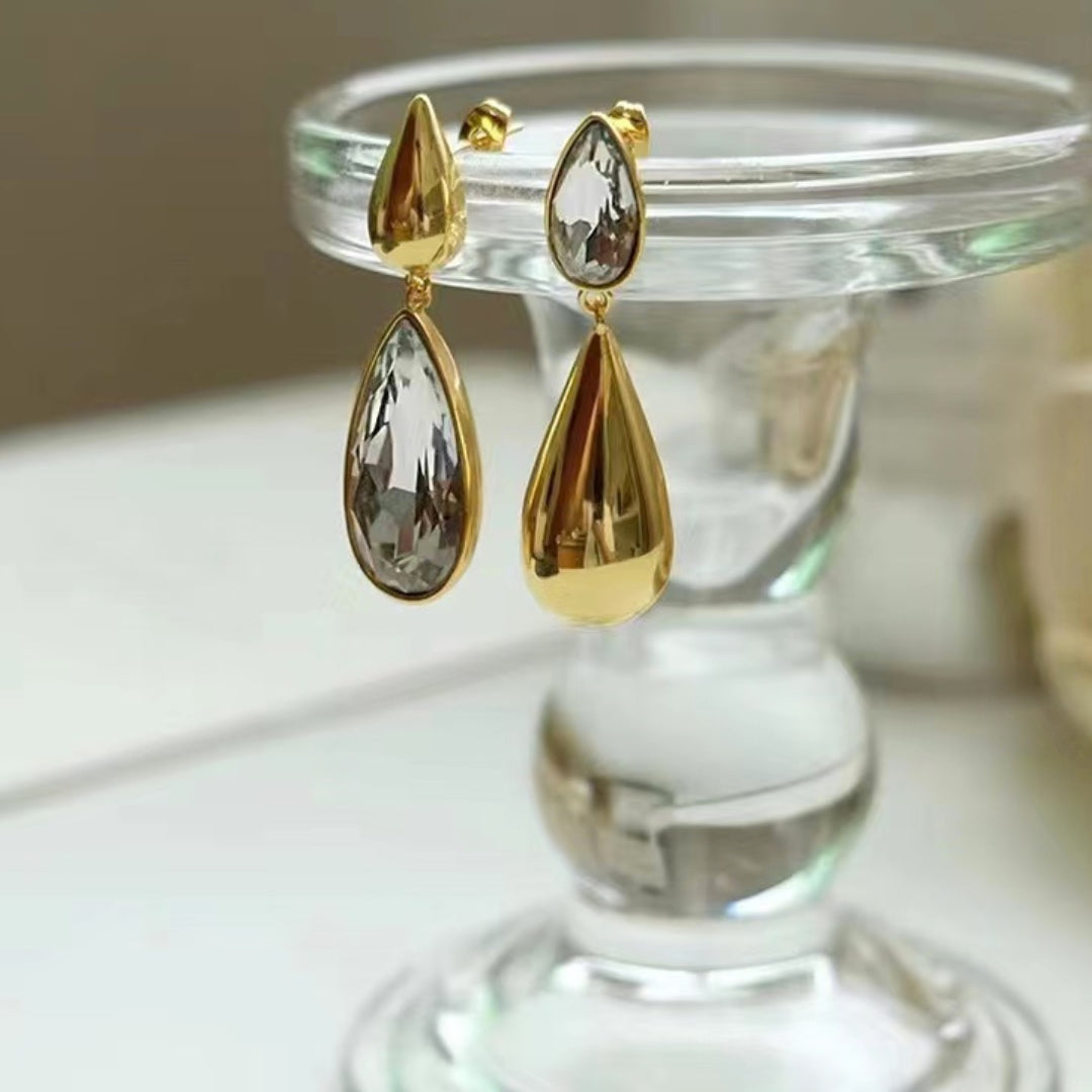 Rain Drops 18k Gold Filled Cubic Zircon Earrings