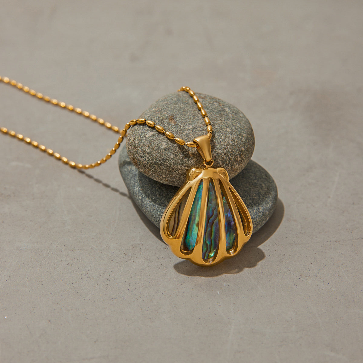 Natural Shell base Necklace Gold Filled