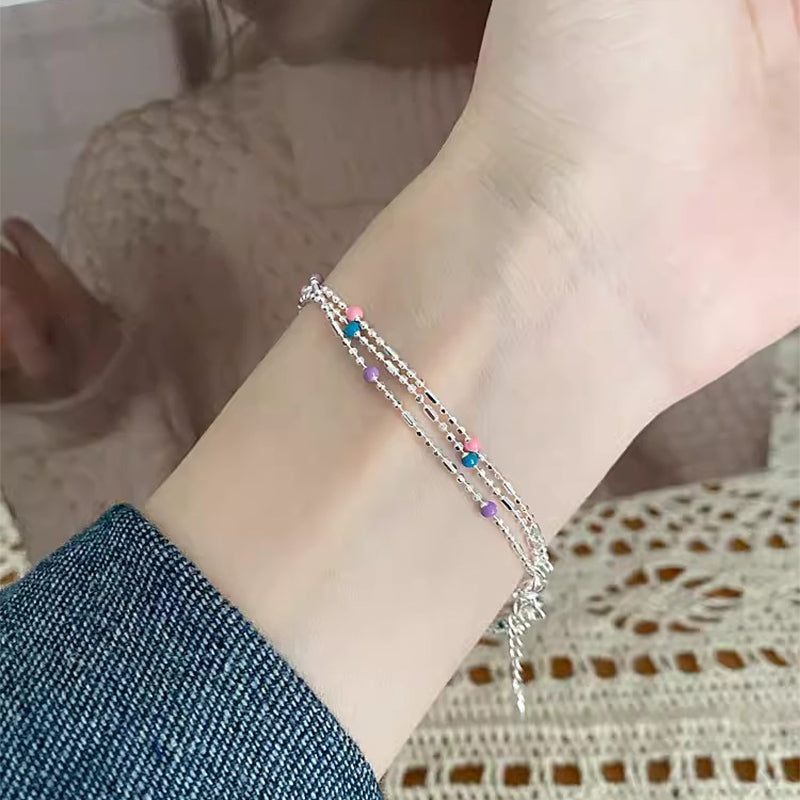 Delicate Sterling Silver Color splash Bracelet