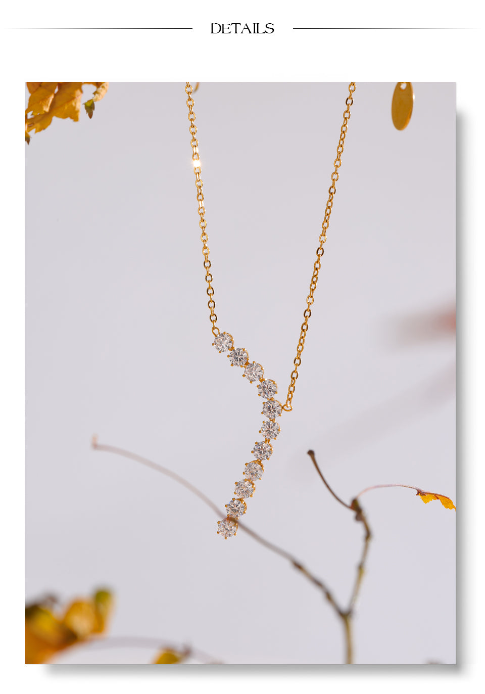 Autumn statement 18k Gold Filled Necklace Cubic Zircon