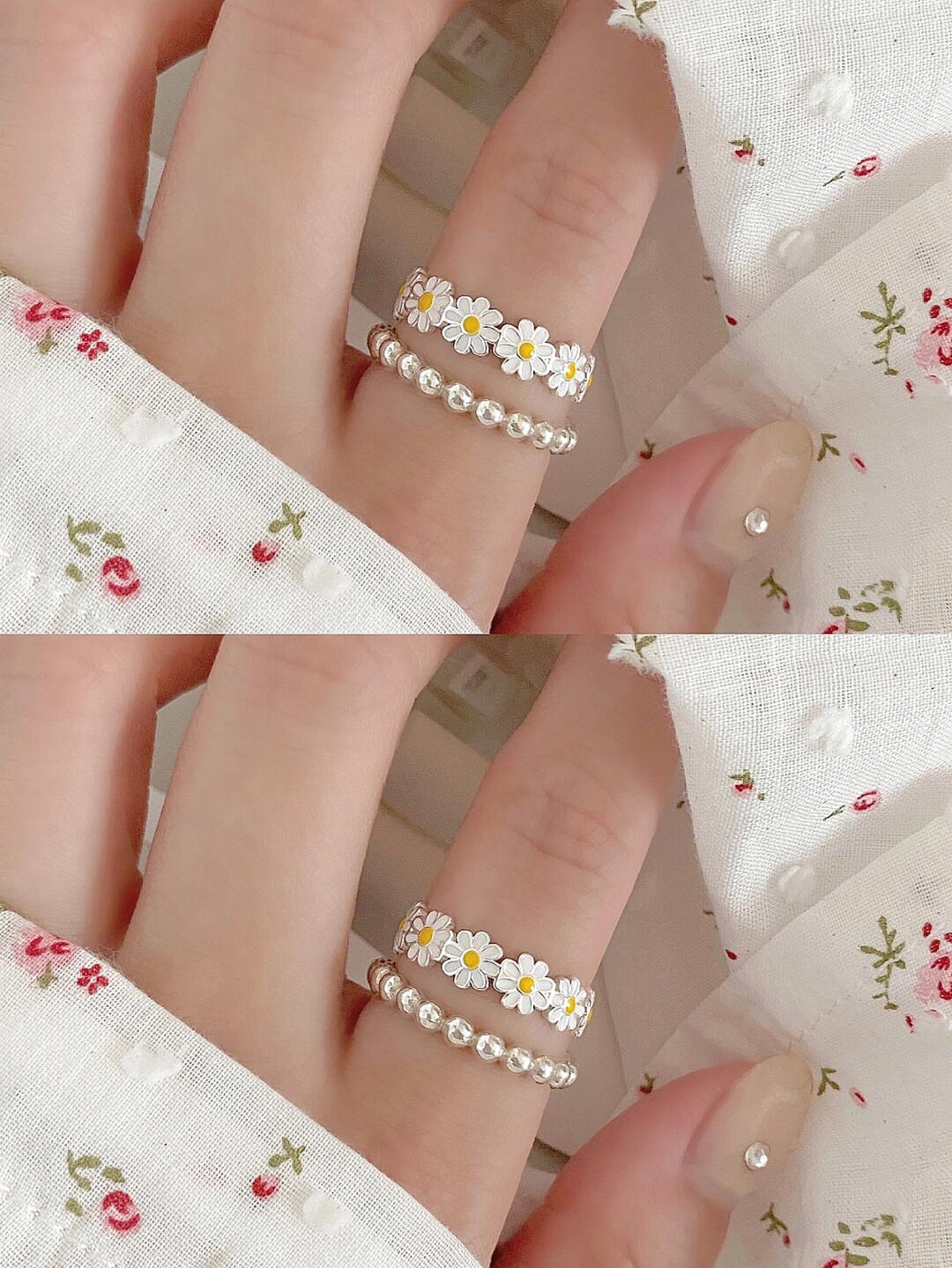 Lazy Daisy Sterling Silver Resizable Ring