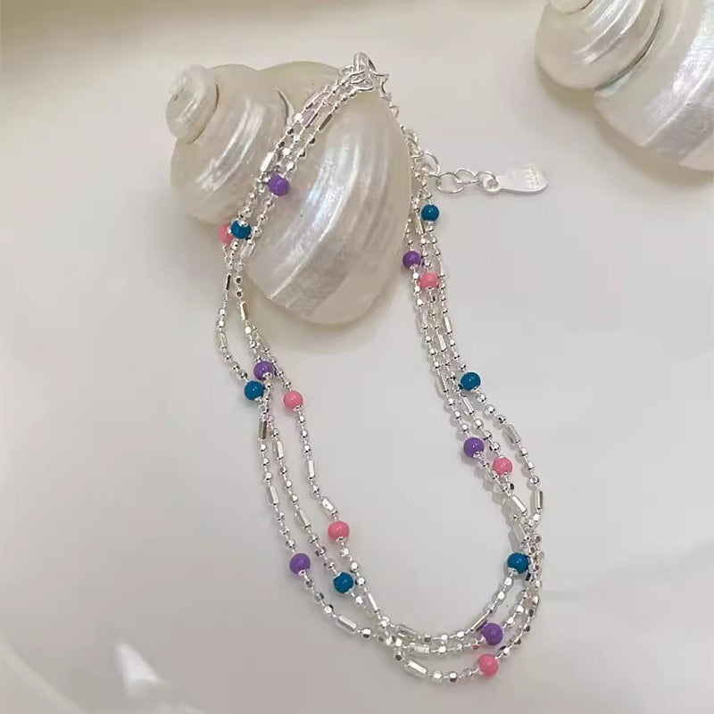 Delicate Sterling Silver Color splash Bracelet