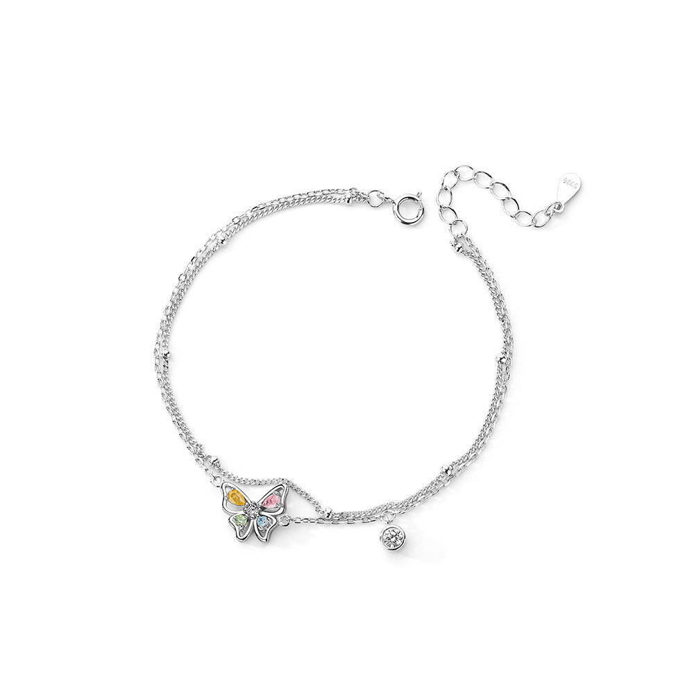 Butterfly Statement Sterling Silver Bracelet Cubic Zircon