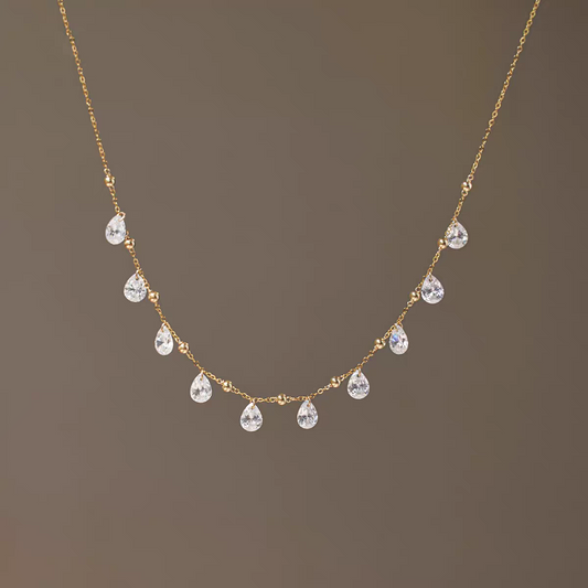 Water drops 18k Gold Filled Necklace