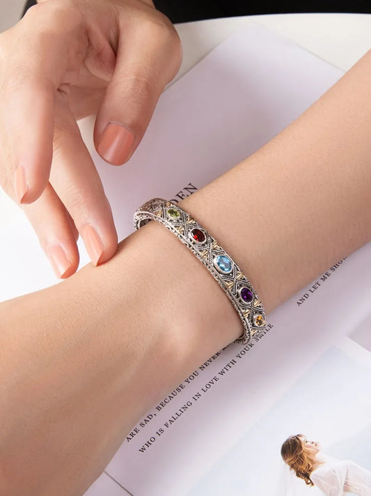 Retro beats Sterling Silver Cuff bracelet