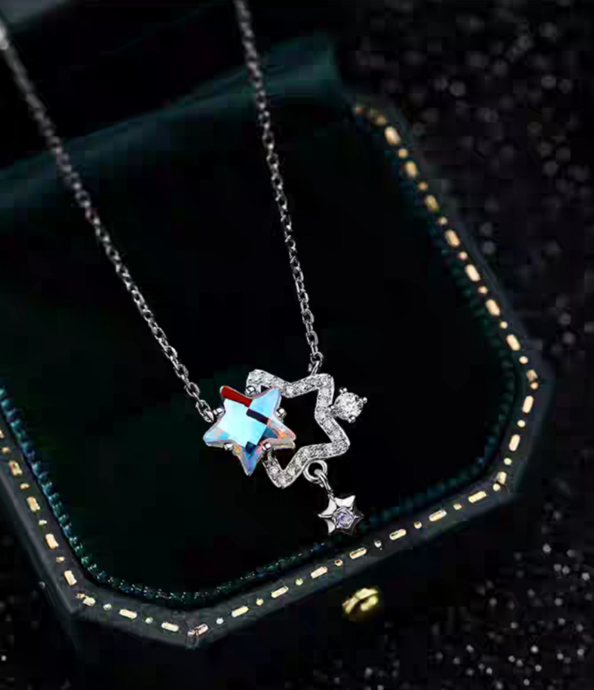 Gleaming Stars Sterling Silver 925 Certified Necklace