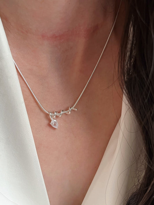 Tangled Heart Sterling Silver Necklace