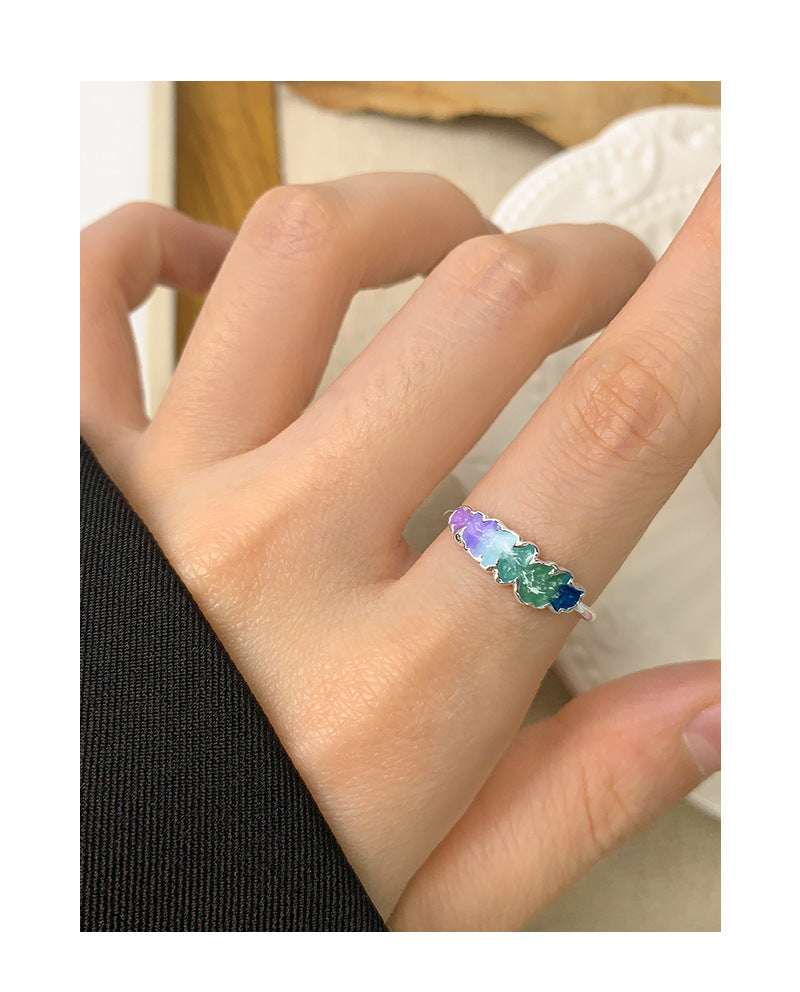 Rainbow bridge Sterling Silver Ring-Resizable