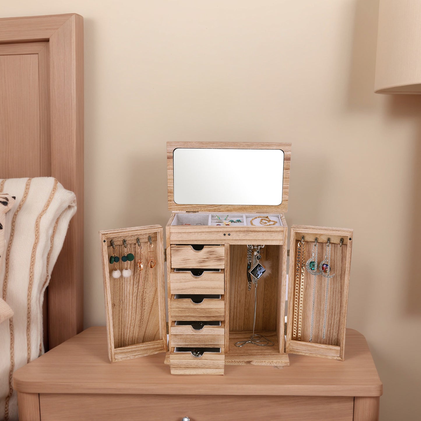 Wooden Vintage Style Jewelry Organizer
