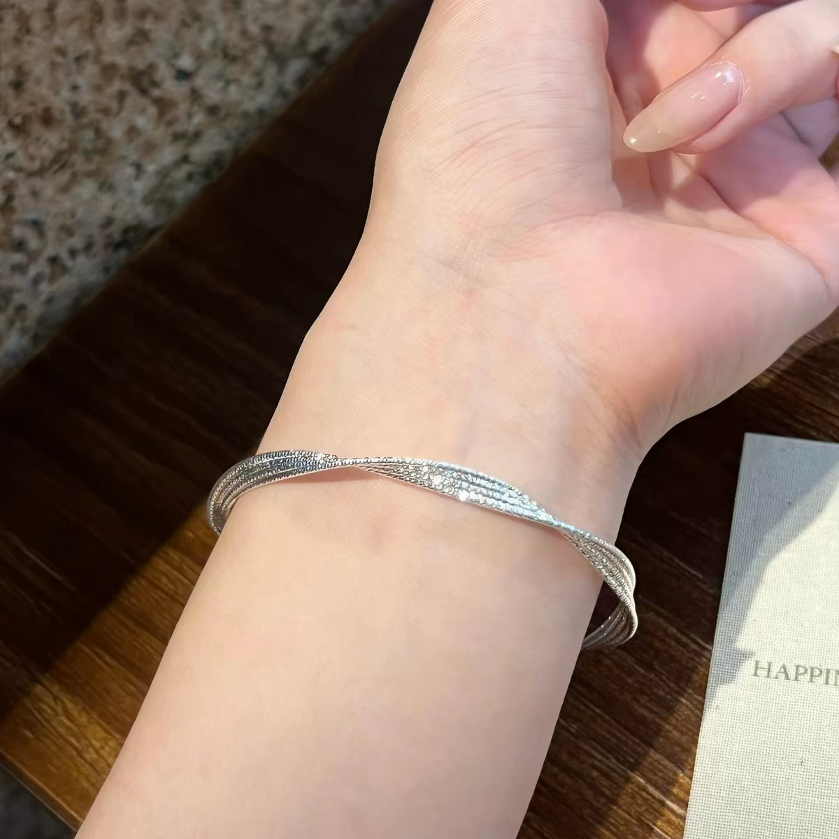 Twisted sense 999 Silver Bracelet with Lab Certificate