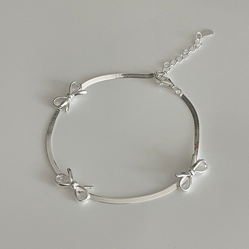 Cute Bows Sterling Silver Bracelet