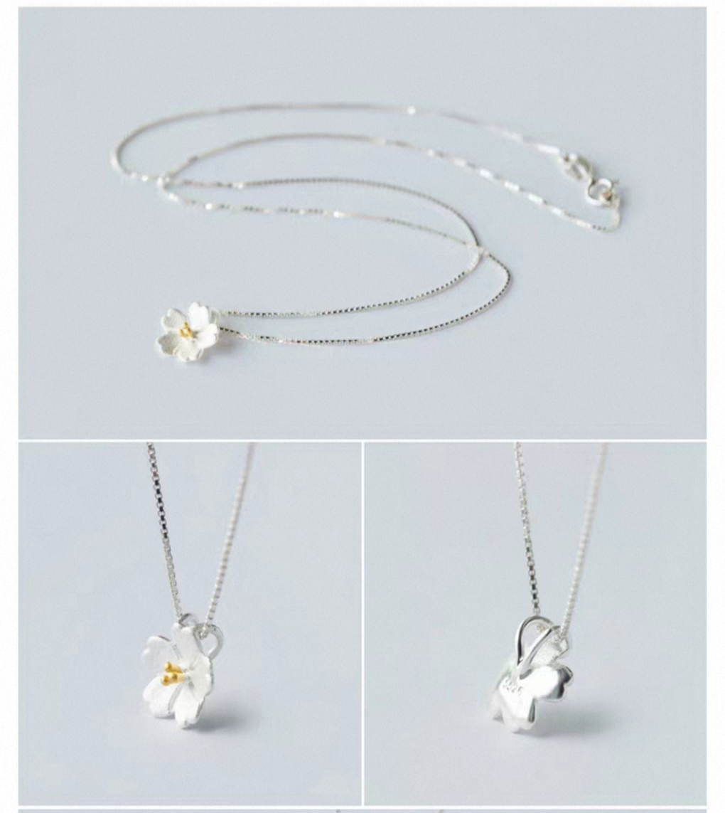 Cherry blossom Sterling Silver Necklace