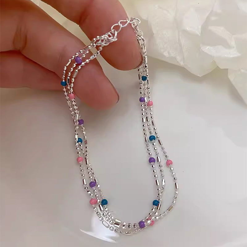 Delicate Sterling Silver Color splash Bracelet