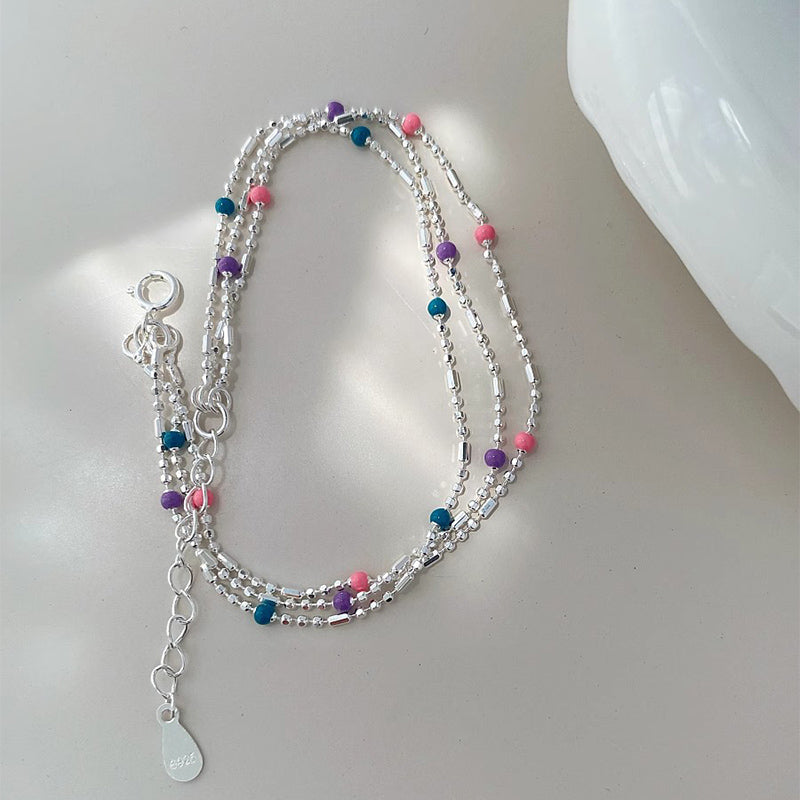 Delicate Sterling Silver Color splash Bracelet
